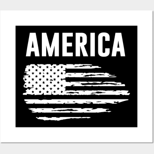 America Flag Posters and Art